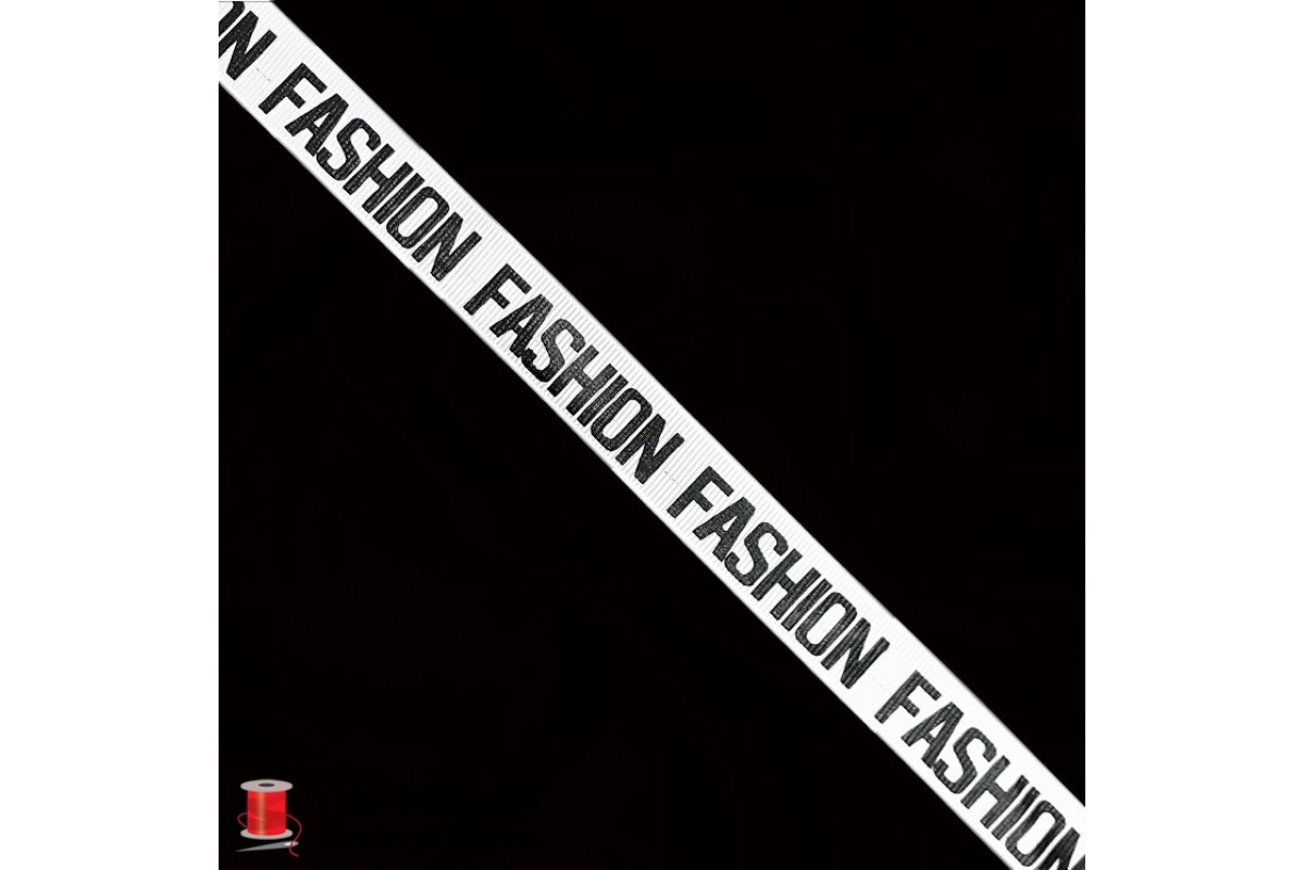 Лента репсовая с надписью (буквами) Fashion шир.1,5 см арт.001-w цв.комбинированный уп.91 м