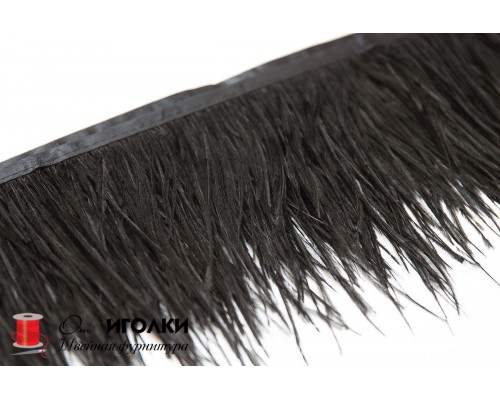 Перьевая лента страуса шир.13 см арт.9732 цв.черный уп.2 м